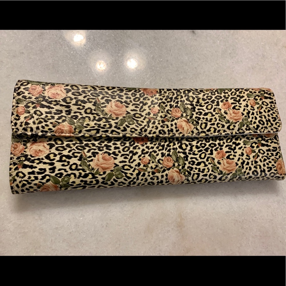 NEW Leopard Print with roses Aldo clutch